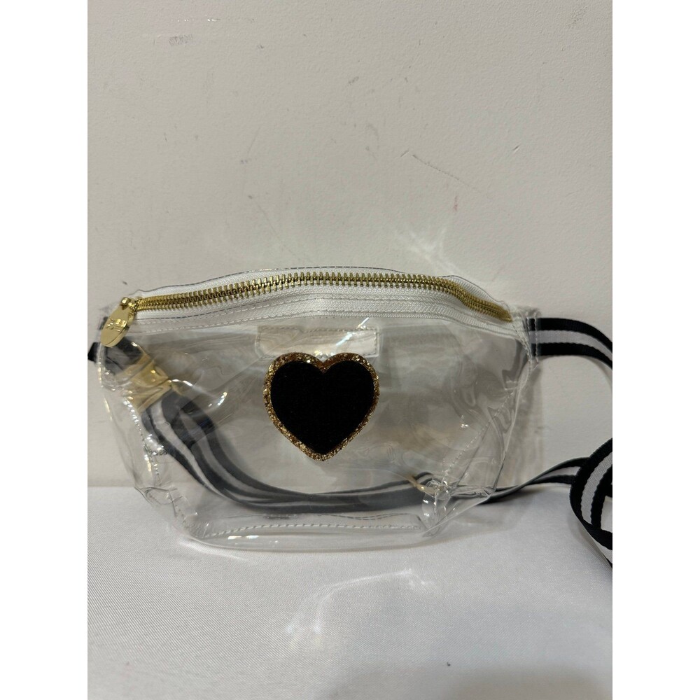 STONEY GLOVER CLEAR FANNY PACK HEART EMBLEM Nwot